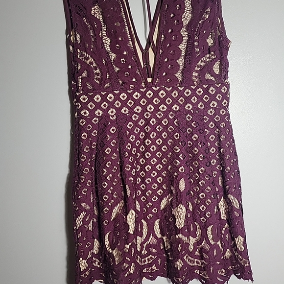 Free People Purple Lace One Million Lovers Dress 8 - Picture 5 of 6